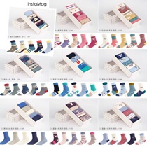 Autumn and winter Bambi childrens socks combed cotton boneless socks 5 pairs of parent-child socks gift box GUETTA BANB