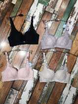 2019 Qishu 8935 seaweed fiber without steel ring sexy lace super comfortable breathable gathering thick a cup bra