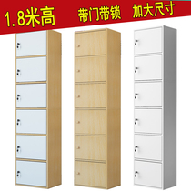 Simple modern small wooden cabinet lockers with door locker bedside storage cabinet wooden bookcase bookshelves