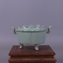Song Ru kiln sky green glaze incense burner antique porcelain antique old goods antique old goods Vintage Collection