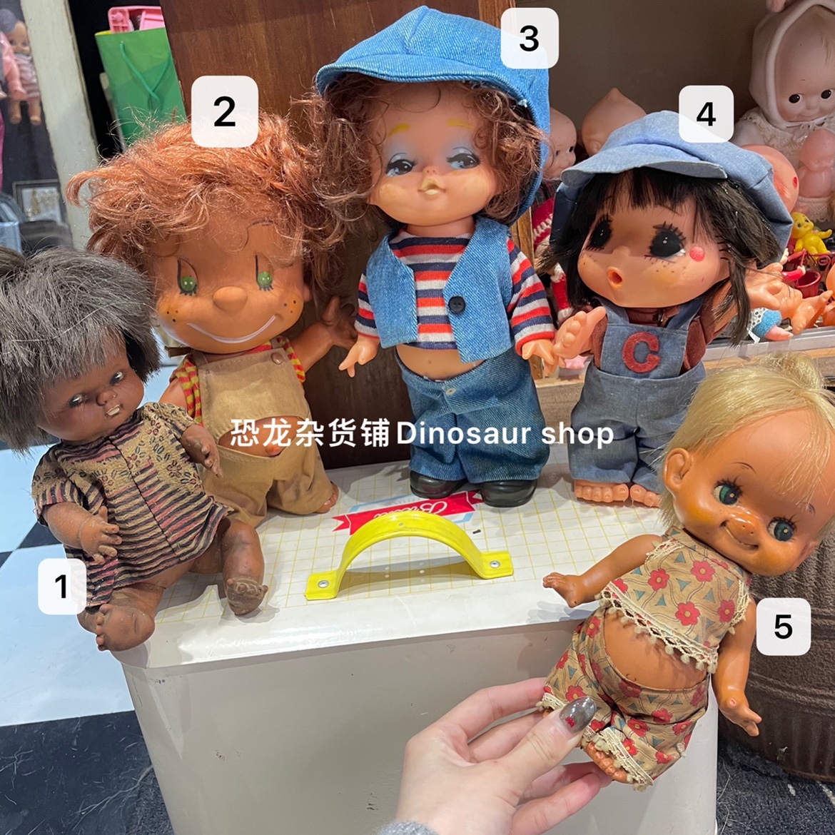 Japan vintage retro version of the Gluo Doll Denim Rubber Doll