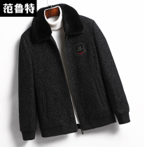 2022 new autumn and winter jacket mens jacket mens winter short fur collar plus cotton thickened casual middle-aged blouses short