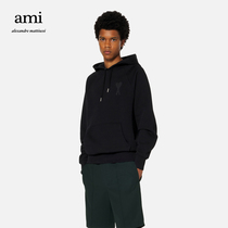 AMI unisex classic love cotton solid color casual simple fashion embroidery hooded heavy sweatshirt