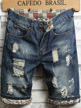 Tide Cards Mens Cowboy Beggars Breaking Holes 5 Points In Pants Shorts Male summer outwear 50% 70% ½ trunks of pants