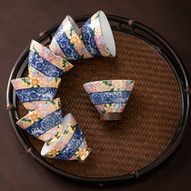 Blue and white hat kung fu tea cup Master Cup single cup single individual ceramic tea cup high-grade tea set gift box