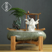 Zen Meaning New Chinese Modern Flowing Water Pendulum of Feng Shui Recruiting and Living Living Room Xuanguan Cabinet Ornament Office Opening Gift