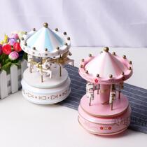 Cake decoration Carousel music box Childrens birthday cake decoration ornaments accessories Carousel