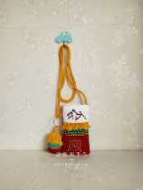 Yunxu Pavilion hand made Palace wall Four Seasons mobile phone bag handwoven bag crochet diy wool ball finished bag