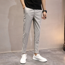 Summer Casual Pants Men Trends 100 Hitch Pants Spring Autumn section Korean version Little foot 90% pants Mens casual pants