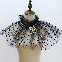 Bridal Gown Black Cape Lace shawl Arms Supersenssen Thin-lined Shoulder Wine Red Butterfly Junction clips