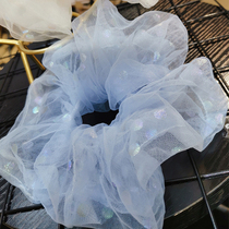 Large intestine Hairband large mesh gauze hair ornaments fairy ins tie-tailed braid head rope net red tie ball head headwear floral headdress