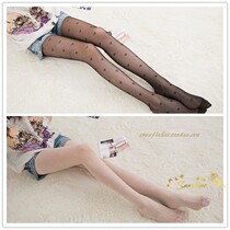 Spring new jacquard love flower Clover pantyhose slim slim women stockings