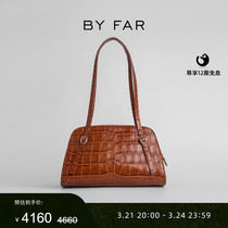BY FAR Lora brown crocodile striped cow leather armband bag retro small crowdcommute bag Single shoulder handbag