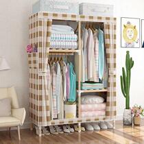 Hanger floor-to-ceiling bedroom Net red dustproof dormitory rental house cover cloth household economy simple cabinet with curtain