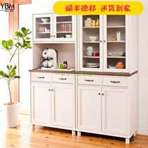 Japanese new kitchen side cabinet storage cabinet Cupboard Glass door cabinet Electrical cabinet Restaurant tea cabinet Simple