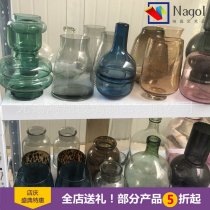Foreign trade glass vase stall vase ins Nordic f color vase export dried flower ornaments dining table creative flower Ware
