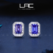 LAC high jewelry natural tanzanite earrings earrings 18K gold diamond inlaid earrings f