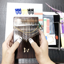 Kalinba Qin 17 notes Thumb piano accessories composition music paste nail set vibrato chain pendant