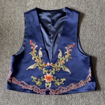 Cloud decoration totem 2021 original ethnic style womens hand-embroidered double phoenix casual casual horse clip vest top