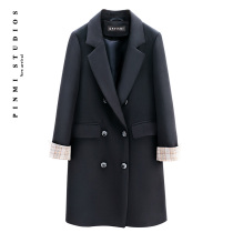 Senior sense long blazer women spring autumn 2021 new double breasted suit trench coat womens coat temperament