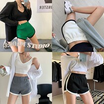 Korean casual sports shorts Women summer thin model 2021 new color high waist loose wide leg pants tide ins