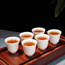 Ceramic painted gold small teacup 6 packs Household Dehua white porcelain teacup Tea cup Master cup Kung Fu tea tea set