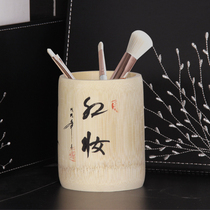 Makeup brush storage tube beauty brush bucket finishing box cosmetics storage box female eyebrow brush makeup egg bamboo