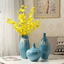 Modern minimalist ceramic flower-flower vase European-style creative living room white dry floral Nordic Home Decorative Hem