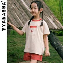 (Jungle Series) TYAKASHAKIDS Takasha Childrens Summer Fun Half Sleeves Boys and Girls Short Sleeves T-Shirt