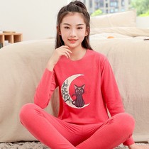 No Mark Velvet Girl Warm Lingerie Suit Thermostatic Fever Autumn Clothes Autumn Pants Junior High School Middle School Cotton Sweatshirt