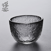 Kiln heat-resistant hammer pattern transparent glass tea cup Master Cup individual small teacup Japanese kung fu tea set