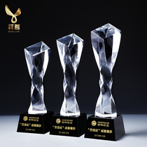 Twist column creative trophy Crystal custom Annual meeting award trophy production Competition trophy custom lettering trophy