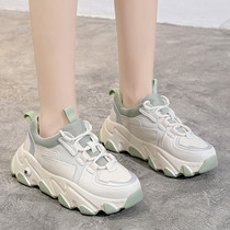 Leather casual dad shoes women tide shoes 2020 spring new wild ins women sports casual shoes X0308