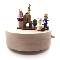 Taiwan jeancard original solid wooden music box girl Prince Princess Creative gift rotating newlywed couple people
