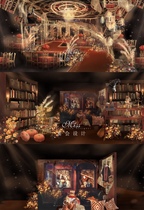 Harry Potter Magic Magic retro theme wedding hand drawing PSD file layered renderings material ins