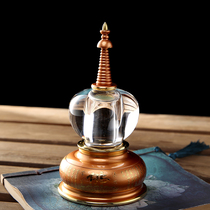Pure bronze Buddha Words Heart via Crystal Sheerita Buddha Tower Containing the Manna Balls of the Genuine Body Manna Balls Bodhi Tower