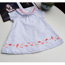 Fa Shan S family pure original baby girl girl cotton cute lapel collar doll skirt sleeveless dress 1-2 years old