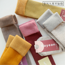 Cotton prune) 6 autumn and winter warm flanging thickened cashmere stockings snow socks pile socks girl
