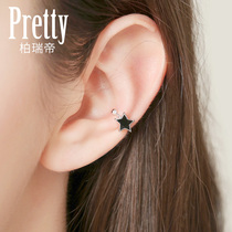Sterling silver ear clip no ear hole female student Korean Net Red simple cold wind star ear bone clip earrings small