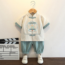 Boy Hanfu Summer Suit Short Sleeves Slim Fit Summer Clothes Children China Wind 61 Performance Clothing Babys Gown