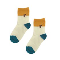 Color-screen socks Four Seasons cotton cute childrens knitted embroidered socks sweat-absorbing and breathable 3-7-year-old childrens socks