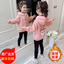 Girls vests autumn and winter 2021 new foreign style children wear little girls spring and autumn fashionable velvet jacket