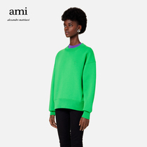 The AMI mens unisex 22 new Fall Winter Love Cotton-blend solid colour casual crewneck jumper
