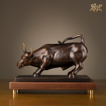 Copper master All copper ornaments Wall Street Cow Home accessories Home crafts decorations