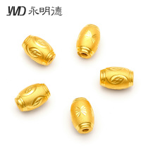 Gold transfer beads bracelet mens football gold 999 olive gold beads 3d hard gold 24k Lathong bracelet female loose beads DIY
