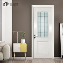 Tree Baby Kitchen Wooden Door With Glass Modern Minima White Balcony Door Solid Wood Composite Baking Varnish Interior Door Home