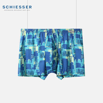 Schiesser Shuja Mens Underwear Ice Silk Flat Angle Pants Speed Dry Mid Waist Manmade Four Corner Pants 2022 New products