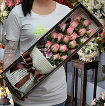 Rose gift box Jiangxi Pingxiang Municipal lotus Upper chestnut Luxi County Tongcheng Fresh flower shop Express Valentines Day delivery to the door