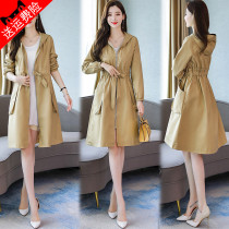 The wind coat woman with a long section 2020 Autumn fit the new Korean version loose bf 100 hitch a thin English Breeze Outerwear early autumn jacket