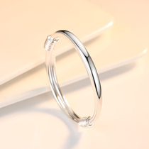 Solid silver bracelet female silver 999 push and pull foot bracelet adult baby bracelet to hand custom bracelet